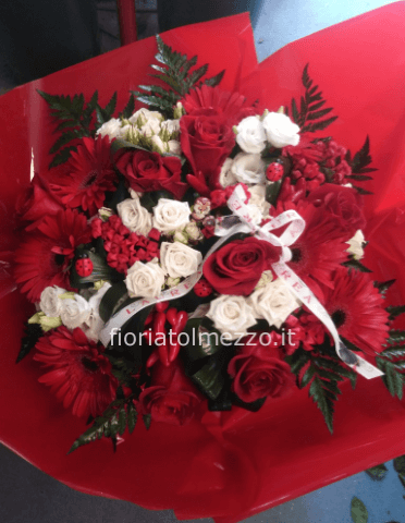 Bouquet rosso e bianco